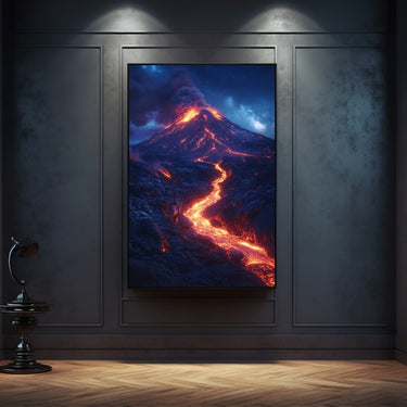 Volcano Erupting Painting